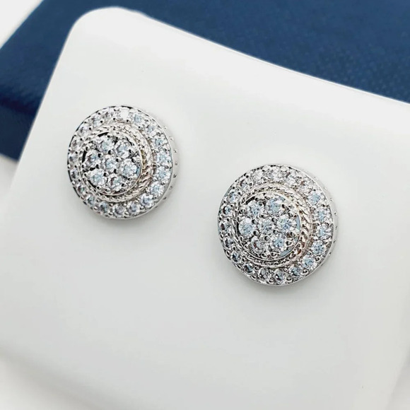 "925 Sterling Silver Plated CZ Earrings, EVBRS447 - Picture 7 of 9